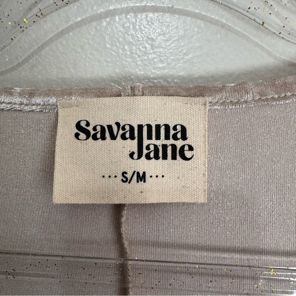 Savanna Jane Velvet Floral Embroidered Tunic Top Blouse V Neck Dolman Sleeve S/M - Picture 9 of 9